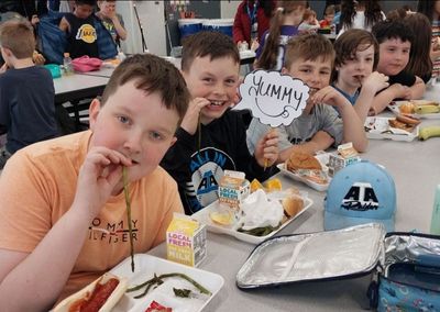 Students enjoying fresh school meals