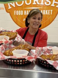 Happy students at lunch